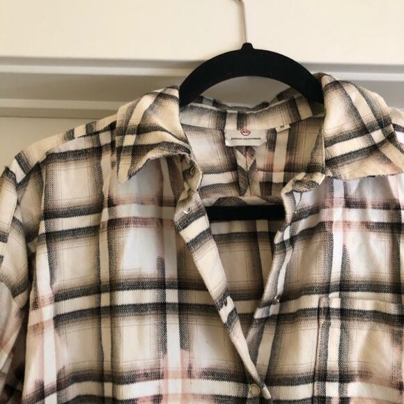 AG The Josie Bleached Oversized Plaid Shirt - Picture 3 of 6